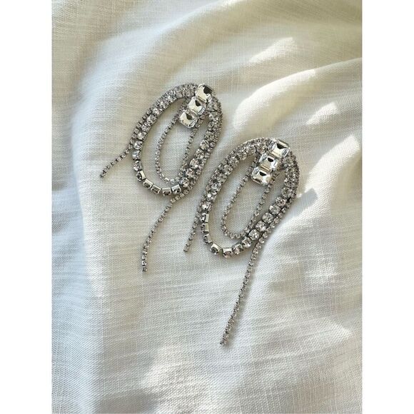 Glamorous sparkly rhinestone statement earrings ￼ - Picture 1 of 5